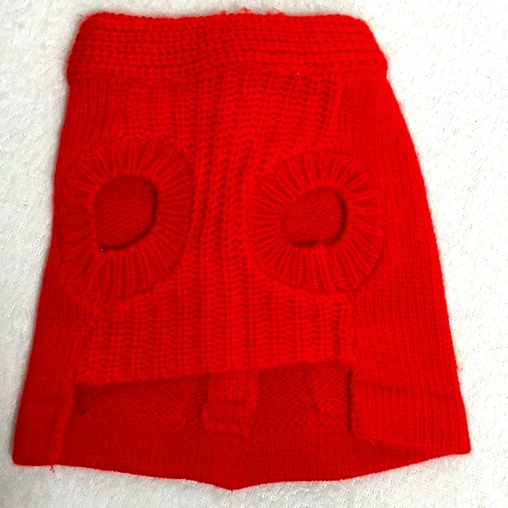 Cozy Red Knit Dog Sweater
